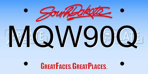 MQW90Q South Dakota License Plate