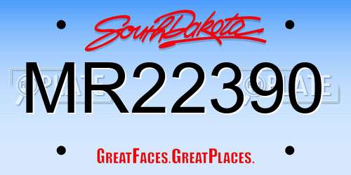 MR22390 South Dakota License Plate