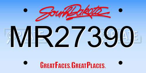 MR27390 South Dakota License Plate