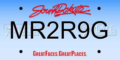 MR2R9G South Dakota License Plate