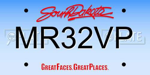 MR32VP South Dakota License Plate
