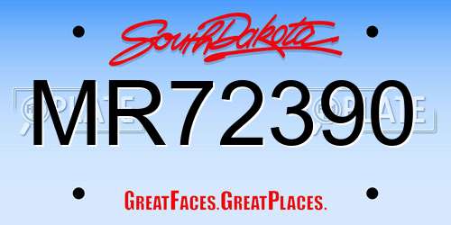 MR72390 South Dakota License Plate