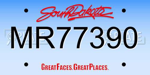 MR77390 South Dakota License Plate