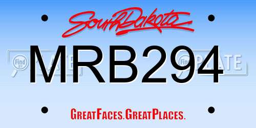 MRB294 South Dakota License Plate