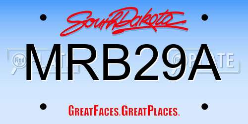 MRB29A South Dakota License Plate