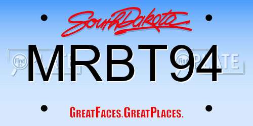 MRBT94 South Dakota License Plate