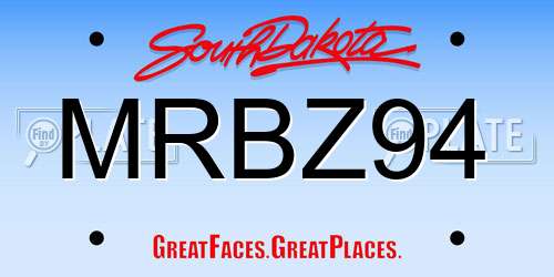 MRBZ94 South Dakota License Plate