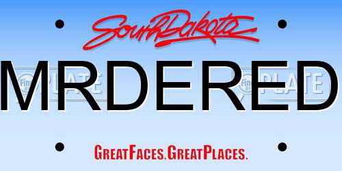 MRDERED South Dakota License Plate