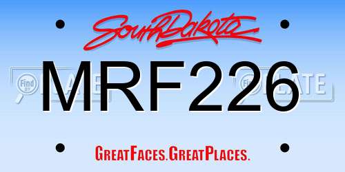MRF226 South Dakota License Plate