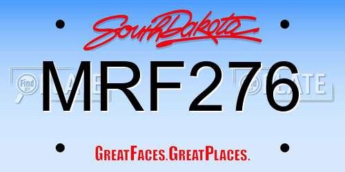 MRF276 South Dakota License Plate