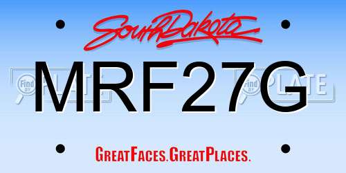 MRF27G South Dakota License Plate