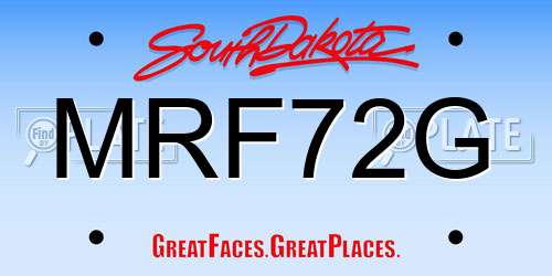 MRF72G South Dakota License Plate