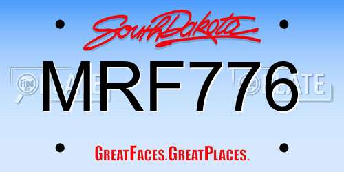 MRF776 South Dakota License Plate