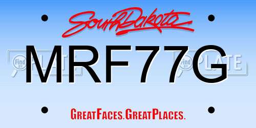 MRF77G South Dakota License Plate