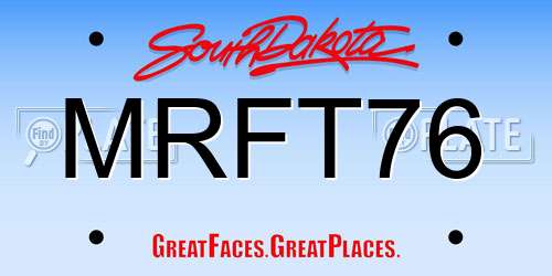 MRFT76 South Dakota License Plate