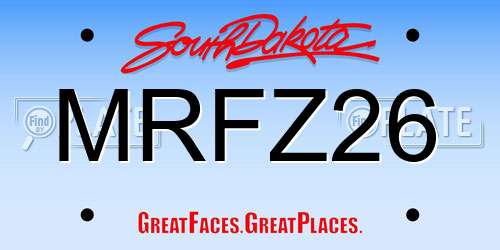 MRFZ26 South Dakota License Plate