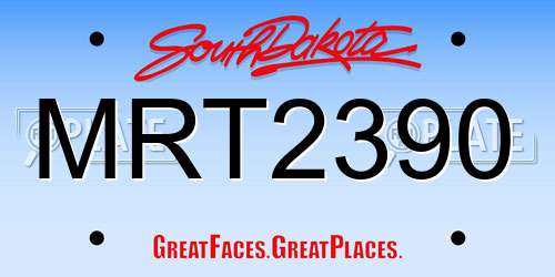 MRT2390 South Dakota License Plate