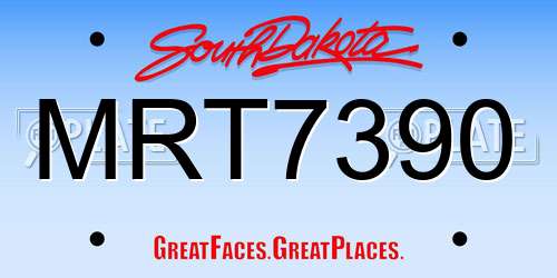 MRT7390 South Dakota License Plate