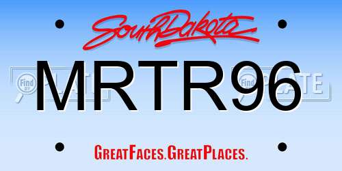 MRTR96 South Dakota License Plate