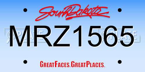 MRZ1565 South Dakota License Plate