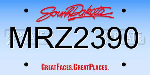 MRZ2390 South Dakota License Plate