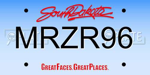MRZR96 South Dakota License Plate