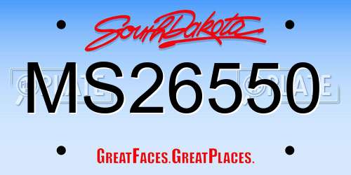 MS26550 South Dakota License Plate
