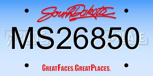 MS26850 South Dakota License Plate
