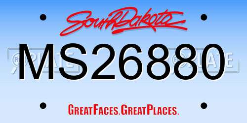 MS26880 South Dakota License Plate