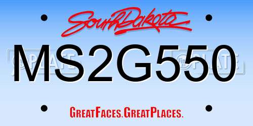 MS2G550 South Dakota License Plate