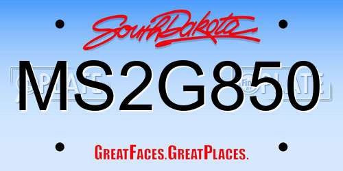 MS2G850 South Dakota License Plate