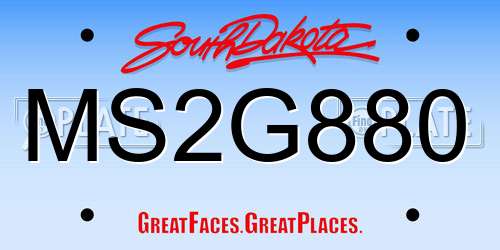 MS2G880 South Dakota License Plate