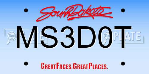 MS3D0T South Dakota License Plate