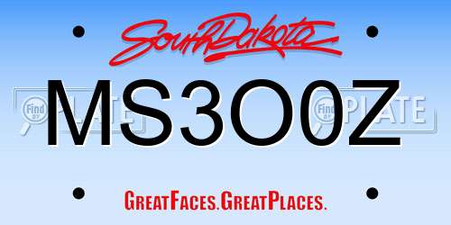 MS3O0Z South Dakota License Plate