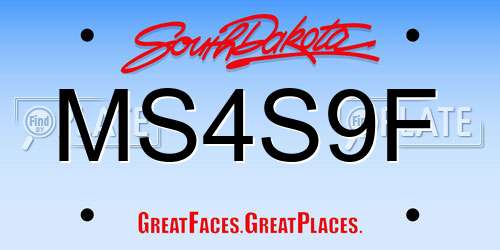 MS4S9F South Dakota License Plate