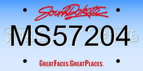 MS57204 South Dakota License Plate