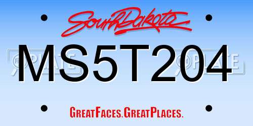MS5T204 South Dakota License Plate