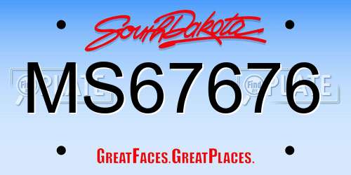 MS67676 South Dakota License Plate