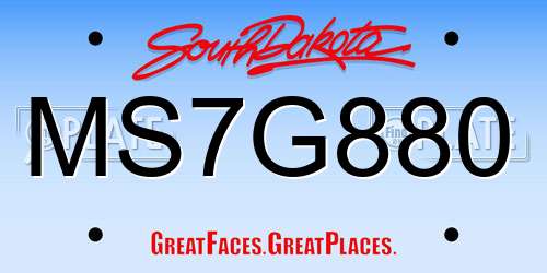 MS7G880 South Dakota License Plate