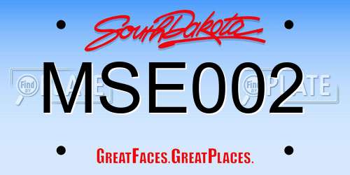 MSE002 South Dakota License Plate