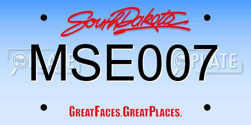 MSE007 South Dakota License Plate
