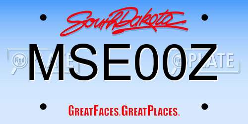MSE00Z South Dakota License Plate