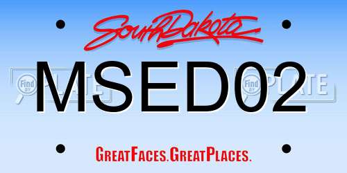 MSED02 South Dakota License Plate