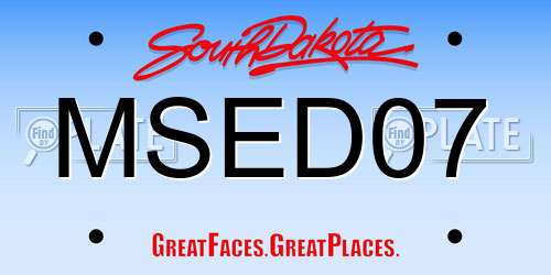 MSED07 South Dakota License Plate