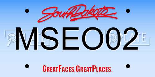 MSEO02 South Dakota License Plate