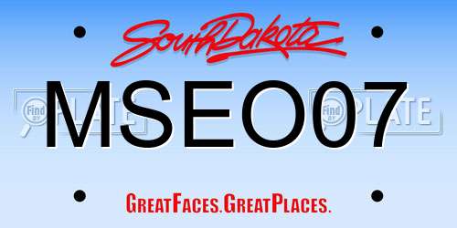 MSEO07 South Dakota License Plate