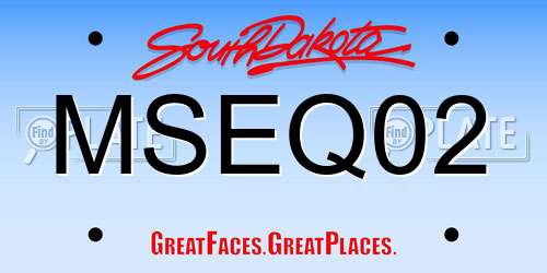 MSEQ02 South Dakota License Plate