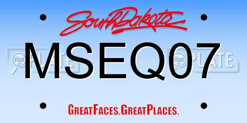 MSEQ07 South Dakota License Plate