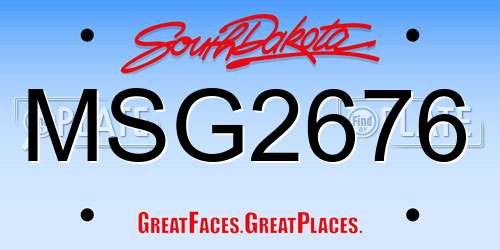 MSG2676 South Dakota License Plate
