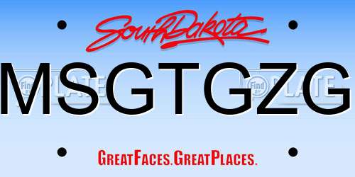 MSGTGZG South Dakota License Plate